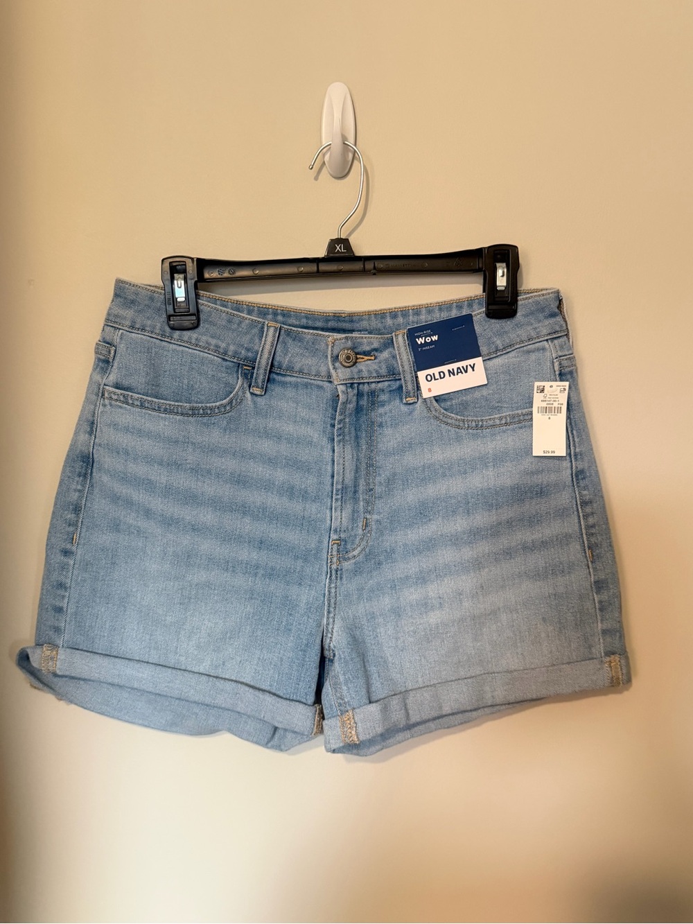 Old Navy Women’s High-Rise Wow 3-Inch Inseam Jean Denim Shorts Size 8 NWT